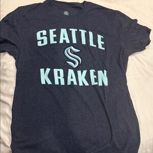 NHL Heathered Purple Crewneck T‑Shirt with White Interior Print